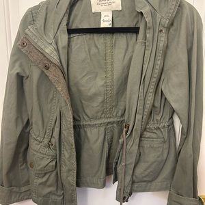 American Rag Green Denim Jacket with hood